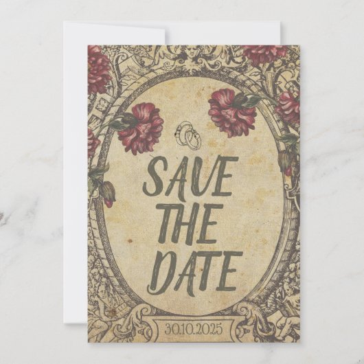 Bruin  Classic Wedding Save The Date (Voorkant)