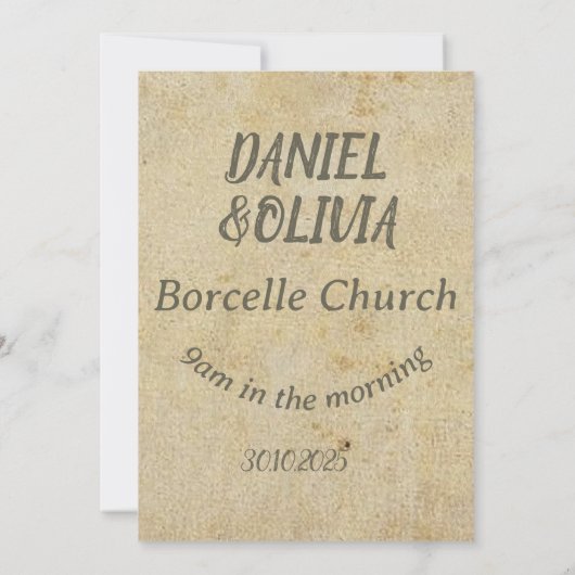 Bruin  Classic Wedding Save The Date (Achterkant)