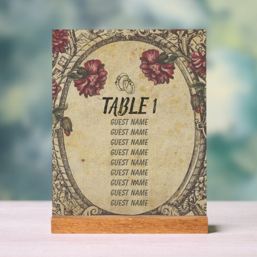 Bruin  Classic Wedding Seating Charts Acryl Bord (Neutraal)