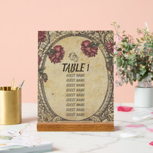 Bruin Classic Wedding Seating Charts Acryl Bord (Huwelijk)