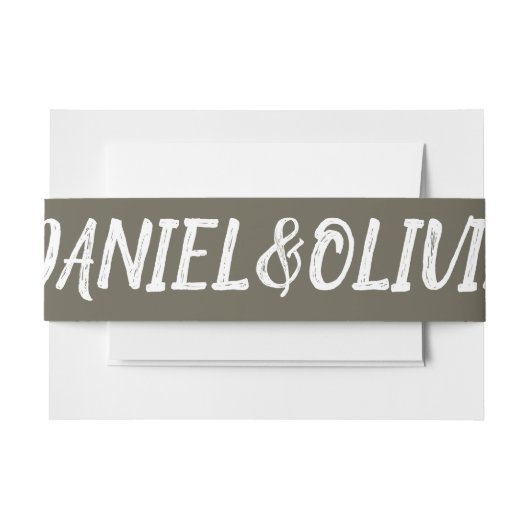 Bruin Classic Wedding Uitnodigingen Wikkel (Voorkant Voorbeeld)