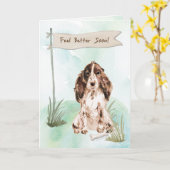 Bruin Cocker Spaniel voelt zich beter bij honden Kaart (Gele Bloem)