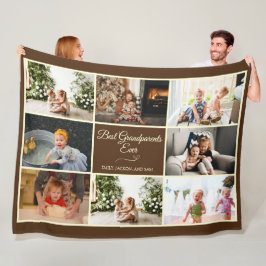 Bruin Collage Grootouder Jubileum Foto Gift Fleece Deken