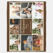Bruin Collage Grootouder Jubileum Foto Gift Fleece Deken (Voorkant)