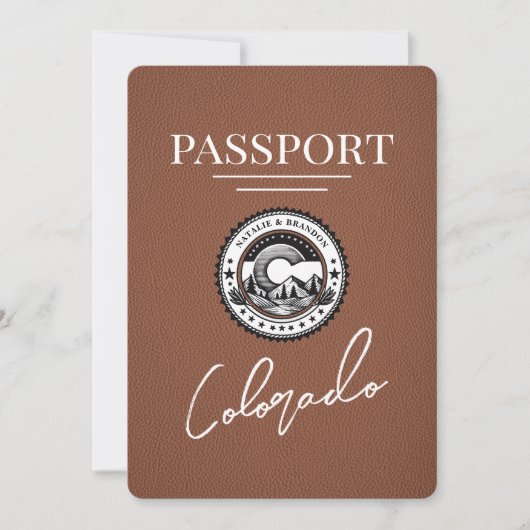 Bruin Colorado Passport Save The Date (Voorkant)