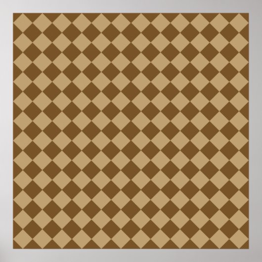 Bruin combinatie diamantpatroon van STaylor Poster (Voorkant)