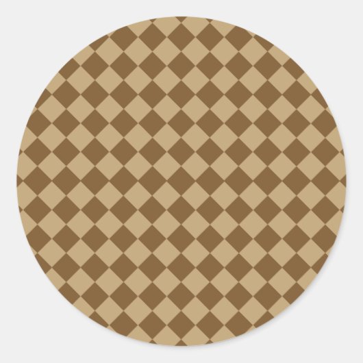 Bruin combinatie diamantpatroon van STaylor Ronde Sticker (Voorkant)