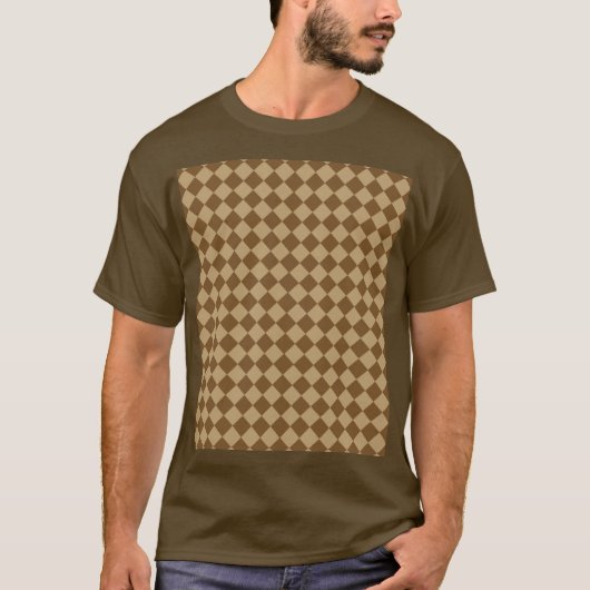 Bruin combinatie diamantpatroon van STaylor T-shirt (Voorkant)