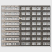 Bruin commercieel gebouw cadeaupapier (Vlak)