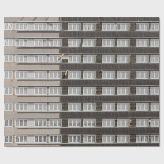 Bruin commercieel gebouw cadeaupapier (Vlak)