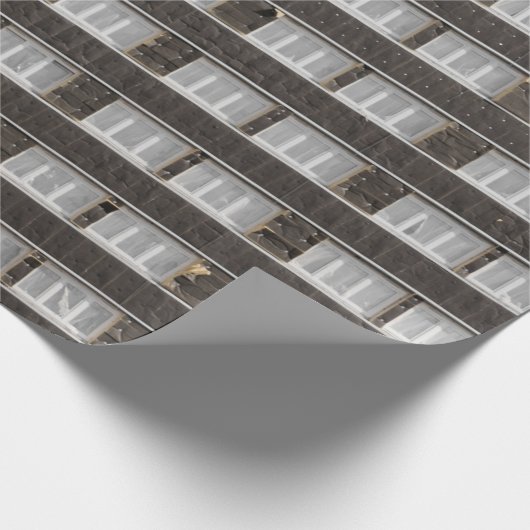 Bruin commercieel gebouw cadeaupapier (Hoek)