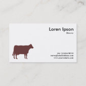 Bruin Cow-symbool - wit Visitekaartje (Achterkant)