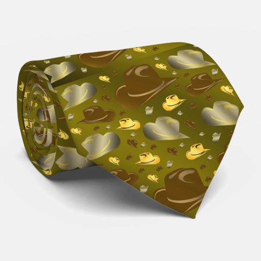 bruin, cowboy, leder, traditioneel, rodeo, paté stropdas (Opgerold)