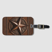 Bruin Cowboy Rustiek Western Land Texas Star Bagagelabel (Voorkant (horizontaal))