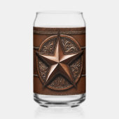 Bruin Cowboy Rustiek Western Land Texas Star Blikvorm Glas (Voorkant)