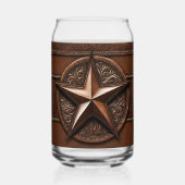 Bruin Cowboy Rustiek Western Land Texas Star Blikvorm Glas (Achterkant)