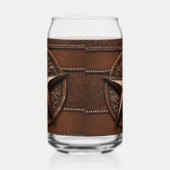 Bruin Cowboy Rustiek Western Land Texas Star Blikvorm Glas (Links)