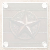 Bruin Cowboy Rustiek Western Land Texas Star Glazen Onderzetter (Achterkant)