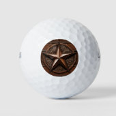 Bruin Cowboy Rustiek Western Land Texas Star Golfballen (Voorkant)