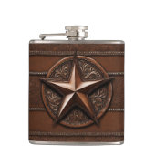 Bruin Cowboy Rustiek Western Land Texas Star Heupfles (Voorkant)