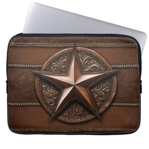 Bruin Cowboy Rustiek Western Land Texas Star Laptop Sleeve