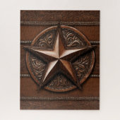 Bruin Cowboy Rustiek Western Land Texas Star Legpuzzel (Verticaal)
