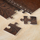 Bruin Cowboy Rustiek Western Land Texas Star Legpuzzel (Zijkant)