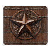 Bruin Cowboy Rustiek Western Land Texas Star Snijplank (Voorkant)