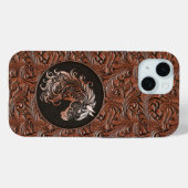 Bruin cowgirl bloemengereedschap lederen paardenho Case-Mate iPhone case (Achterkant (horizontaal))