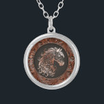 Bruin cowgirl bloemengereedschap lederen paardenho zilver vergulden ketting<br><div class="desc">Bruin cowgirl bloemengereedschap lederen ontwerp met een bloemige paardenkop,  westerne stijl lederen ontwerp. Verkrijgbaar in meer kleuren. Voor paardenliefhebbers,  ruiters.</div>