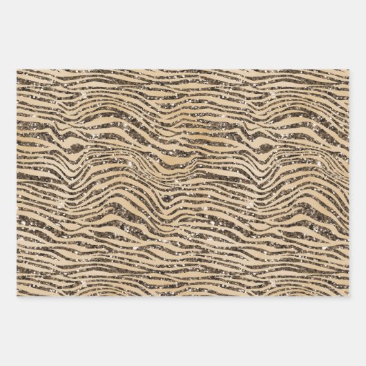 Bruin Cream Glitter Leopard Print Inpakpapier Vel (Voorkant 3)