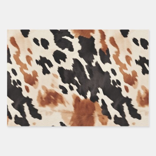 Bruin Cream Koeienhuid Bruiloft Inpakpapier Vel (Voorkant 3)