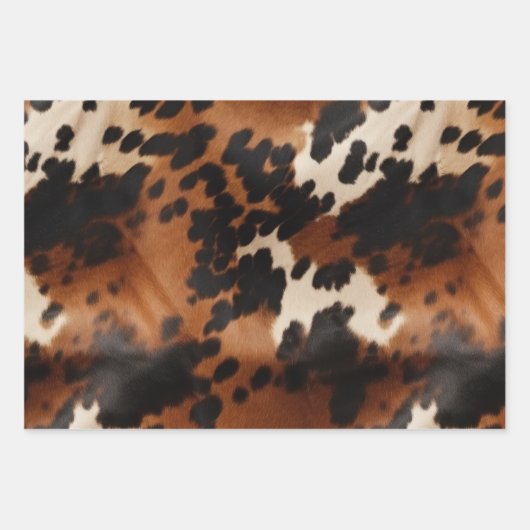 Bruin Cream Koeienhuid Bruiloft Inpakpapier Vel (Voorkant 2)