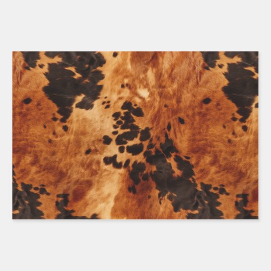 Bruin Cream Koeienhuid Bruiloft Inpakpapier Vel (Voorkant)