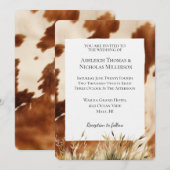 Bruin Cream Koeienhuid Bruiloft Kaart (Voorkant / Achterkant)