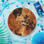 Bruin Cream Koeienhuid Bruiloft Papieren Bordje (Feest)