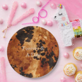 Bruin Cream Koeienhuid Bruiloft Papieren Bordje (Feest)