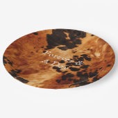 Bruin Cream Koeienhuid Bruiloft Papieren Bordje (Gekanteld)