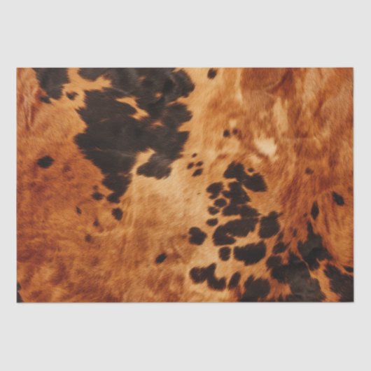 Bruin Cream Koeienhuid Bruiloft Tissuepapier (Voorkant)