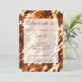 Bruin Cream Koeienhuid Dierenprint Kaart (Staand voorkant)