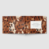 Bruin Cream Koeienhuid Dierlijke Bruiloft Gastenboek (Volledig)