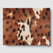 Bruin Cream Koeienhuid Dierlijke Bruiloft Gastenboek (Achterkant)