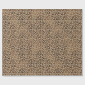 Bruin Cream Leopard Animal Print Glitter Cadeaupapier (Vlak)
