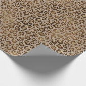 Bruin Cream Leopard Animal Print Glitter Cadeaupapier (Hoek)