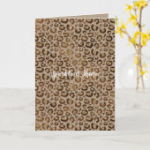 Bruin Cream Leopard Animal Print Glitter Kaart (Gele Bloem)