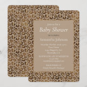 Bruin Cream Leopard Print Animal Print Glitter Kaart (Voorkant / Achterkant)