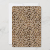 Bruin Cream Leopard Print Animal Print Glitter Kaart (Achterkant)