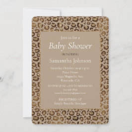 Bruin Cream Leopard Print Animal Print Glitter Kaart