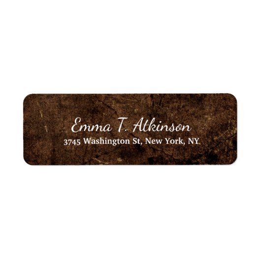 Bruin creatief handschrift, modern etiket (Voorkant)