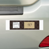  bruin/crème bruiloft water flesetiket bumpersticker (Op auto)